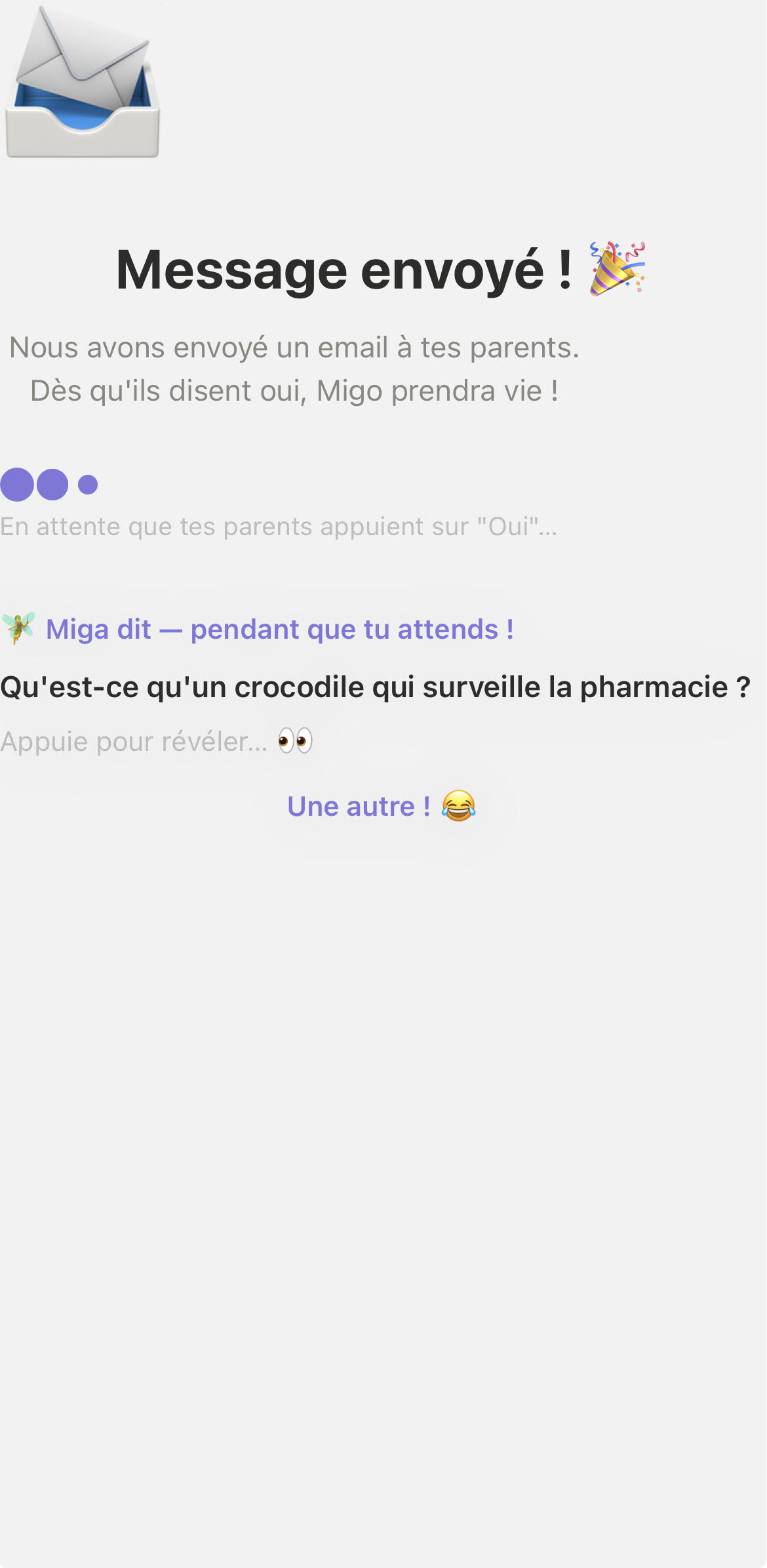 Waiting screen with jokes
